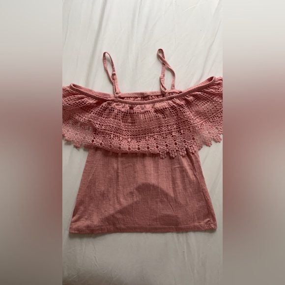 pink off the shoulder blouse from no boundaries size M - Picture 2 of 3